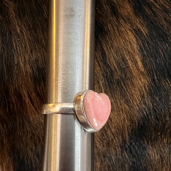❤️ Queen Pink Conch Heart Ring Sterling Silver Navajo Southwestern Style Sz 8.75 - Picture 11 of 14